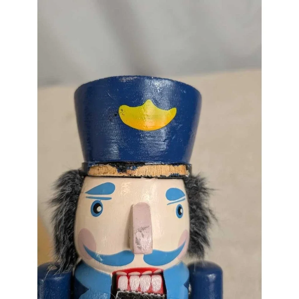 Wooden‎ Blue Soldier Nutcracker Vintage Festive Christmas Decor